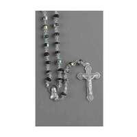Rosary Crystal Aurora Borealis Black - 7mm Beads