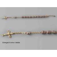 Rosary Bracelet Ceramic Pink - 8mm Beads
