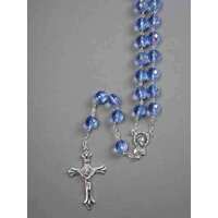 Rosary Boxed Large Crystal Blue - 10mm Beads