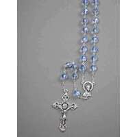 Rosary Crystal Blue Aurora Borealis  - 8mm Beads