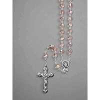 Rosary Crystal Pink Aurora Borealis - 7mm Beads