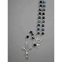 Rosary Crystal Black Aurora Borealis - 7mm Beads