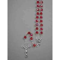 Rosary Crystal Red Aurora Borealis - 7mm Beads