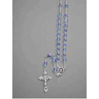 Rosary Crystal Blue Aurora Borealis - 5mm Beads