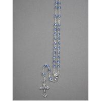 Rosary Boxed Blue Crystal Aurora Borealis - 4mm Beads