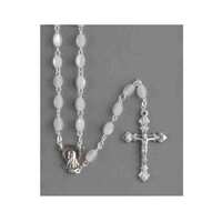Rosary Imitation M.O.P White Oval Shaped - 5mm Beads