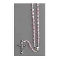 Rosary Imitation M.O.P Pink Oval Shaped - 5mm Beads