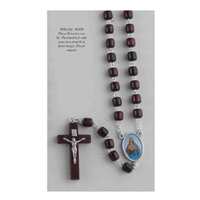 Rosary Wooden Cylinder Sacred Heart Jesus - 6mm Beads