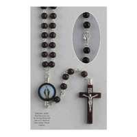 Rosary Necklace Dark Wood Miraculous - 6mm Beads