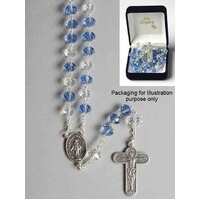 Rosary Glass Blue & Clear - 8mm Beads