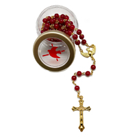 Confirmation Rosary Boxed - Red