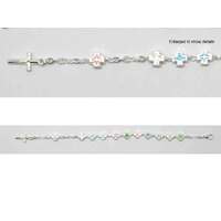 Rosary Bracelet Coloured  Crosses - 7mm Beads