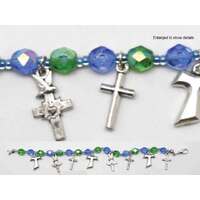 Bracelet Crystal Blue & Green - 5mm Beads