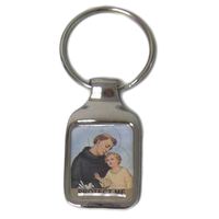 Keyring Square Silver St Anthony