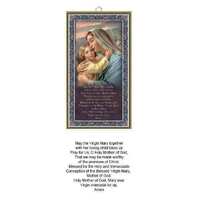 Wood Plaque with Prayer - Mother and Child- (125x225mm)
