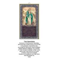 Wood Plaque with Prayer - Memorare - (125x225mm)