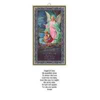 Wood Plaque with Prayer - Angel of God