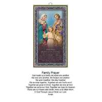 Wood Plaque with Prayer - Family Prayer- (125x225mm)