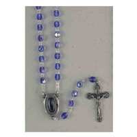Rosary Blue Crystal Lourdes Water Centre Piece - 6mm Beads