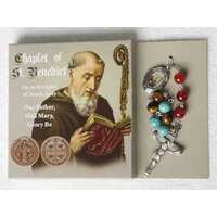 Chaplet of St Benedict Tiger Eye, Turquoise & Red Agate - 7mm Beads