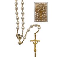 Rosary Imitation Mother of Pearl Communion