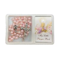 Communion Set Book And Pearl Rosary Pink