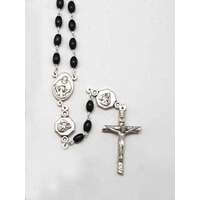 Rosary Wood Black with SHJ/Padre Pio Mysteries - 6mm Beads