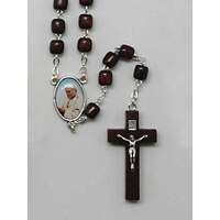 Rosary Dark Wood St John Paul 11 - 6mm Beads