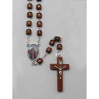 Rosary Light Wood Cylinder St John XXIII - 6mm Beads