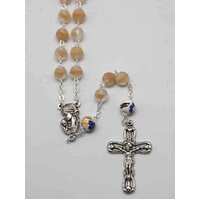 Rosary Frosted Glass Ceramic Beige - 9mm Beads