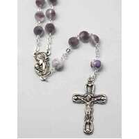 Rosary Frosted Glass Ceramic Purple - 9mm Beads