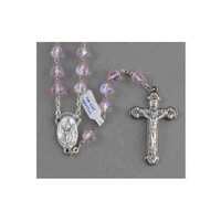 Rosary Crystal Pink Aurora Borealis - 7mm Beads