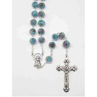 Rosary Glass Facet Blue- 9mm Beads