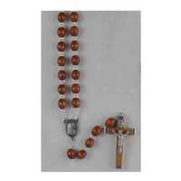 Rosary Wood Brown Oval Shaped - 7mm Beads
