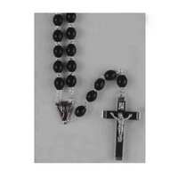 Rosary Wood Black Oval Shaped - 7mm Beads