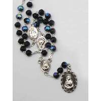 Rosary Glass Black Seven Dolor  - 6mm Beads