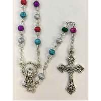Rosary Metal Multicoloured in Cross Shaped Box