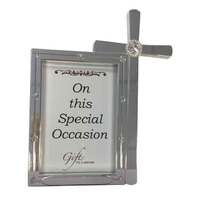 Cross Photo Frame with Diamente - On this Special Occasion