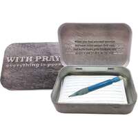 Tin Prayer Box with Notes - Metal