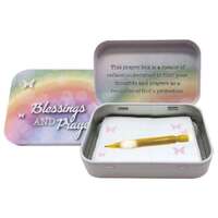 Tin Prayer Box with Notes - Blessings