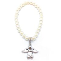 Pearl Bracelet with Angel and Stone