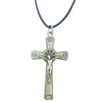 Crucifix with Blue Stone & Cord