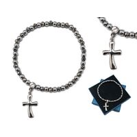 Bracelet Hematite With Cross
