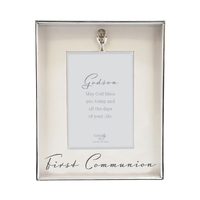 Silver Communion Photo Frame w/Motiff - Godson