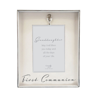 Silver Communion Photo Frame w/Motiff - Granddaughter