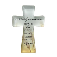 Glass Standing Cross - Communion
