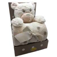 Plush Toy - Cream Bear With Blanket