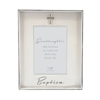 Silver Baptism Photo Frame w/Motiff - Granddaughter