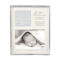 Silver Christening Photo Frame w/Record