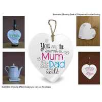 Message in Heart Plaque - Dearest Mum and Dad